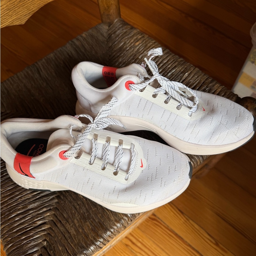 Nike White and Orange Athletic Shoes